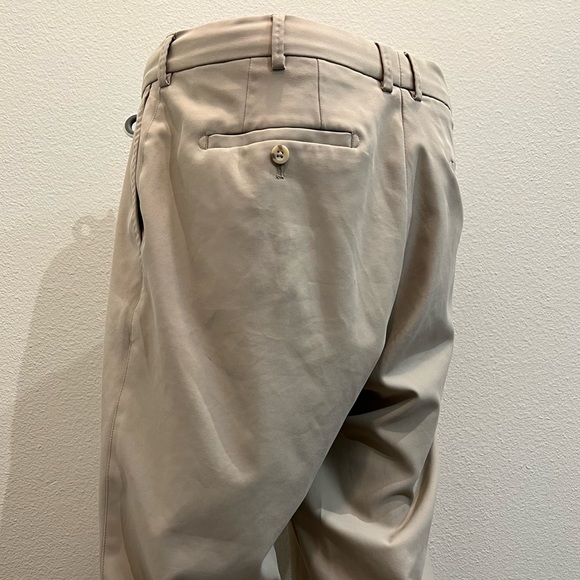 Peter Millar Durham Performance Flat Front Pants, Khaki - Picture 4 of 9